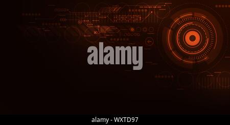 Funzionamento digitale interfaccia su un arancione scuro dello sfondo. Illustrazione Vettoriale