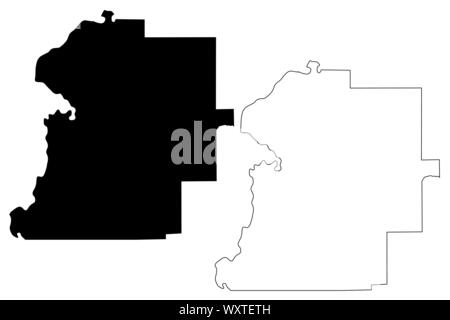 La Contea di Marengo, Alabama (contee in Alabama, Stati Uniti d'America,USA, Stati Uniti, US) mappa illustrazione vettoriale, scribble schizzo Marengo mappa Illustrazione Vettoriale
