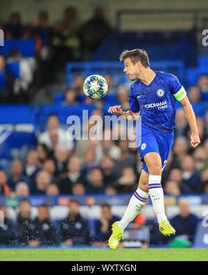 Londra, Regno Unito. Xvii Sep, 2019. Xvii Settembre 2019, Stamford Bridge, Londra, la UEFA Champions League, Chelsea vs Valencia : Cesar Azpilicueta (28) del Chelsea Credit: Romena Fogliati/News immagini Credito: News immagini /Alamy Live News Foto Stock