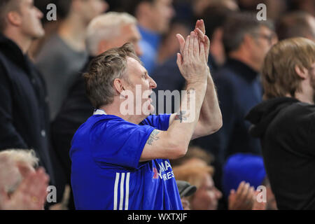 Londra, Regno Unito. Xvii Sep, 2019. Xvii Settembre 2019, Stamford Bridge, Londra, la UEFA Champions League, Chelsea vs Valencia : Chelsea sostenitore Credit: Romena Fogliati/News immagini Credito: News immagini /Alamy Live News Foto Stock