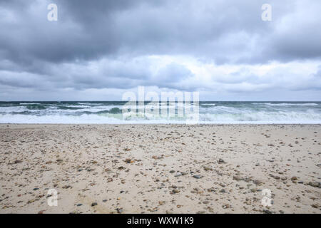 Le onde a la baia di Cape Cod, Oceano Atlantico, Cape Cod, New England, STATI UNITI D'AMERICA Foto Stock