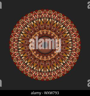 Abstract round fiore coloratissimo ornamento mandala - ornati ornamentali disegno vettoriale Illustrazione Vettoriale