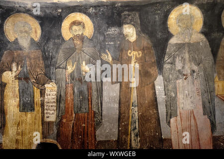 Affresco del Saint Naum monastero vicino a Ohrid in Macedonia Foto Stock