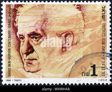 David Ben-Gurion israeliana francobollo Foto Stock