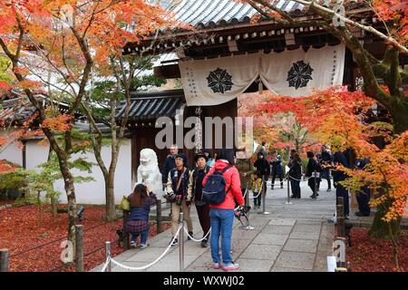 KYOTO, Giappone - 24 novembre 2016: la gente visita Eikando Zenrinji tempio di Kyoto, Giappone. Il Buddhismo Jodo tempio risale all'anno 853. Foto Stock