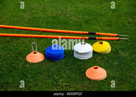 Il calcio (calcio) apparecchiature per il training Foto Stock