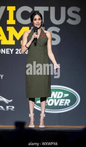 Il principe Harry, duca di Sussex e Meghan, duchessa di Sussex al Invictus Games cerimonia di chiusura a Sydney questa sera su ottobre 27, 2018 a Sydney, in Australia. Foto Stock