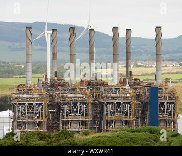 Visualizzare Mossmorran NGL impianto di etilene su 18 Settembre 2019 in Fife, Scozia, Regno Unito. L'impianto è gestito congiuntamente dalla ExxonMobil e Shell UK. Pubblico hanno Foto Stock