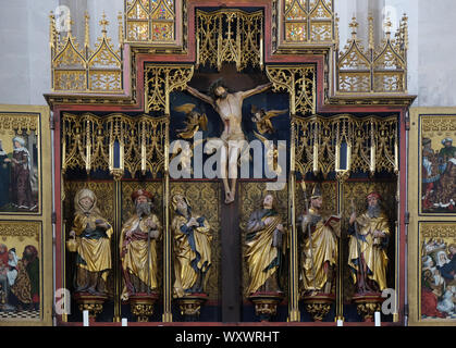 Dodici Apostoli altare in St James chiesa in Rothenburg ob der Tauber, Germania Foto Stock