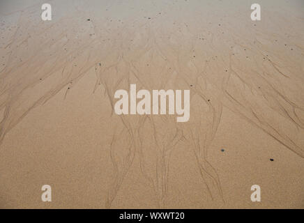 Modelli di sabbia (Diseños naturales en la arena). Mor Dhail Beach. Isola di Lewis. Outer Hebrides. La Scozia, Regno Unito Foto Stock