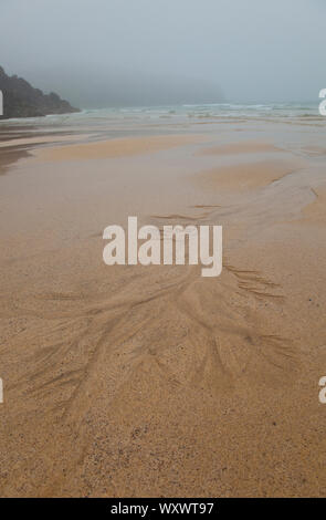 Modelli di sabbia (Diseños naturales en la arena). Mor Dhail Beach. Isola di Lewis. Outer Hebrides. La Scozia, Regno Unito Foto Stock