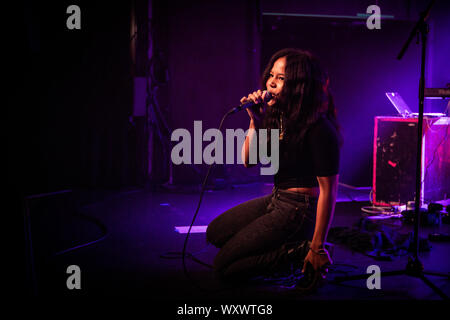 Copenhagen, Danimarca. 14th, settembre 2019. Il cantante e cantautore Baby Rose esegue un concerto dal vivo a VEGA come parte del diario di Fest 2019 a Copenaghen. (Photo credit: Gonzales Photo - Christian Hjorth). Foto Stock