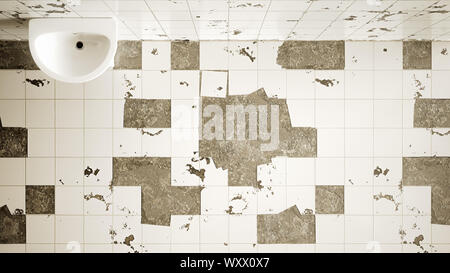 Moderna vasca in bagno aunrenovated - 3D rendering Foto Stock
