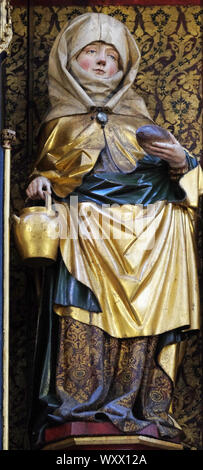 Santa Elisabetta, dodici apostoli altare in St James chiesa in Rothenburg ob der Tauber, Germania Foto Stock