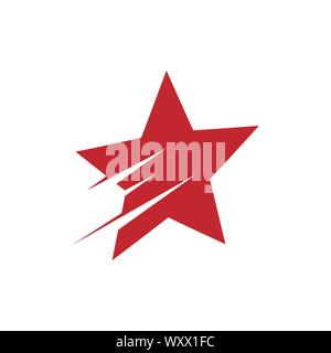 Red shooting star vettore logo design illustrazione Illustrazione Vettoriale