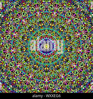 Abstract colorato caleidoscopio di petalo mandala geometria di pattern di sfondo - bohemian vector graphic design Illustrazione Vettoriale