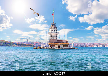 La fanciulla la torre del Bosforo, Istanbul, Turchia Foto Stock