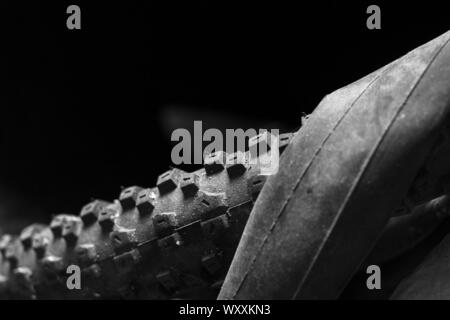 Appartamento bicicletta tubi pneumatici close-up - Foto Foto Stock