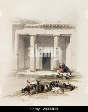 David Roberts 1796 - 1864 - ingresso alle grotte di Beni Hasan Foto Stock