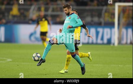 Dortmund, Deutschland. Xvii Sep, 2019. firo: 17.09.2019 Calcio, 2019/2020 Champions League BVB Borussia Dortmund - FC Barcelona 0: 0 singola azione, Pique | Utilizzo di credito in tutto il mondo: dpa/Alamy Live News Foto Stock