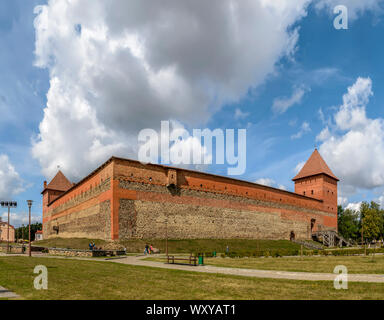 Lida castello, un castello nella Repubblica di Bielorussia in Lida, costruito nel 1323 per conto del Principe Gediminas. Parte della linea di difesa contro la crociata Foto Stock