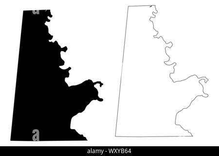 Sumter County, Alabama (contee in Alabama, Stati Uniti d'America,USA, Stati Uniti, US) mappa illustrazione vettoriale, scribble schizzo Sumter mappa Illustrazione Vettoriale