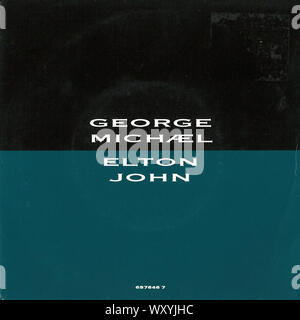 George Michael Elton John - non lasciatevi il Sun andare giù su me - Vintage 7" pollici coperchio record Foto Stock