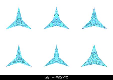 Isolato poligonale stella triangolo poligono impostare - astratta geometrica geometriche ornamentali elemento vettore da triangoli di mosaico Illustrazione Vettoriale