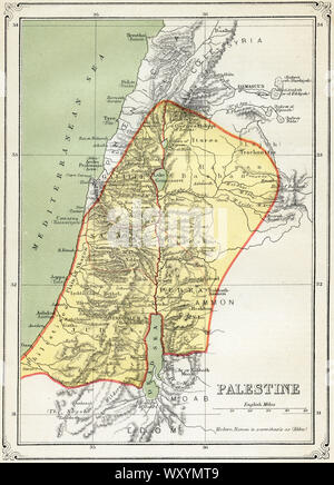Mappa della Palestina, inizio 1800 Foto Stock