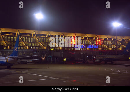XIAMEN, Cina -16 Giu 2019- Vista di Xiamen Gaoqi International Airport (XMN) in Xiamen (Amoy), provincia del Fujian, Cina. Si tratta di un mozzo per aria di Xiamen Foto Stock