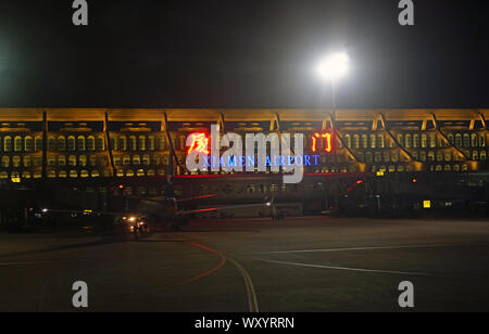 XIAMEN, Cina -16 Giu 2019- Vista di Xiamen Gaoqi International Airport (XMN) in Xiamen (Amoy), provincia del Fujian, Cina. Si tratta di un mozzo per aria di Xiamen Foto Stock