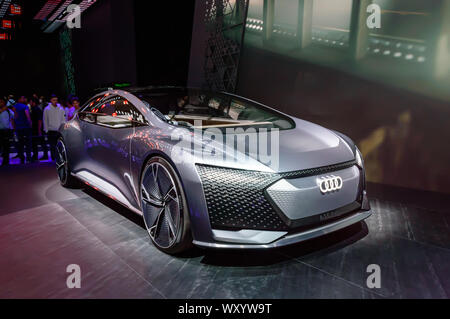 Nuova Audi grigio Aicon autonome concept car presentata al IAA 2019 Foto Stock