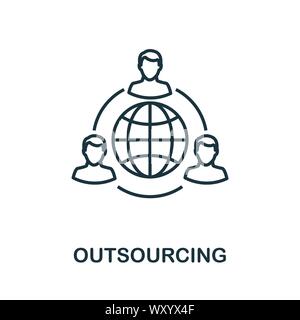 Profilo di outsourcing icona. Linea sottile elemento concetto dal servizio clienti raccolta di icone. Creative icona di outsourcing per le applicazioni mobili e di utilizzo del web Illustrazione Vettoriale