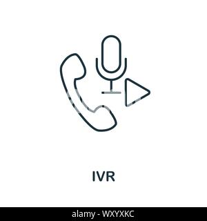 Ivr icona di contorno. Linea sottile elemento concetto dal servizio clienti raccolta di icone. Creative icona IVR per le applicazioni mobili e di utilizzo del web Illustrazione Vettoriale