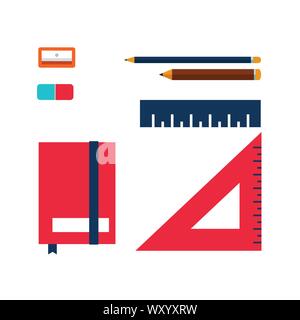 Illustrazione di variopinti articoli di cancelleria forniture eps vettoriali10 Illustrazione Vettoriale