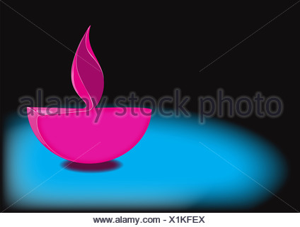 Diwali olio lampada isolato su sfondo blu