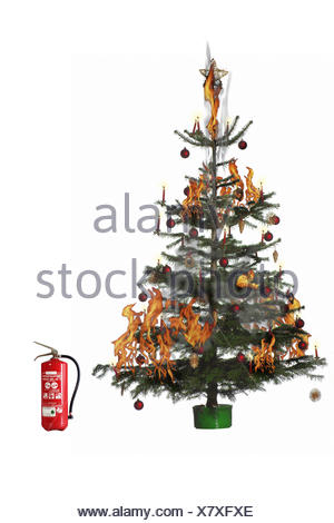 Albero Di Natale Yule.Albero Di Natale Blast Estintore Dettaglio Natale Yule Marea Per Natale La Masterizzazione Di Albero Di Natale Albero Decorate Decorazioni Natalizie Sfera Sfera Di Natale Candele Fuoco Pericolo Fuoco Fiamme Fumo Pericolosamente