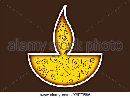 Diwali olio lampada isolato su sfondo colorato