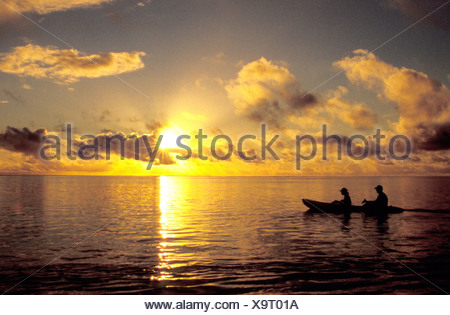 Il kayak al tramonto, Polinesia Francese